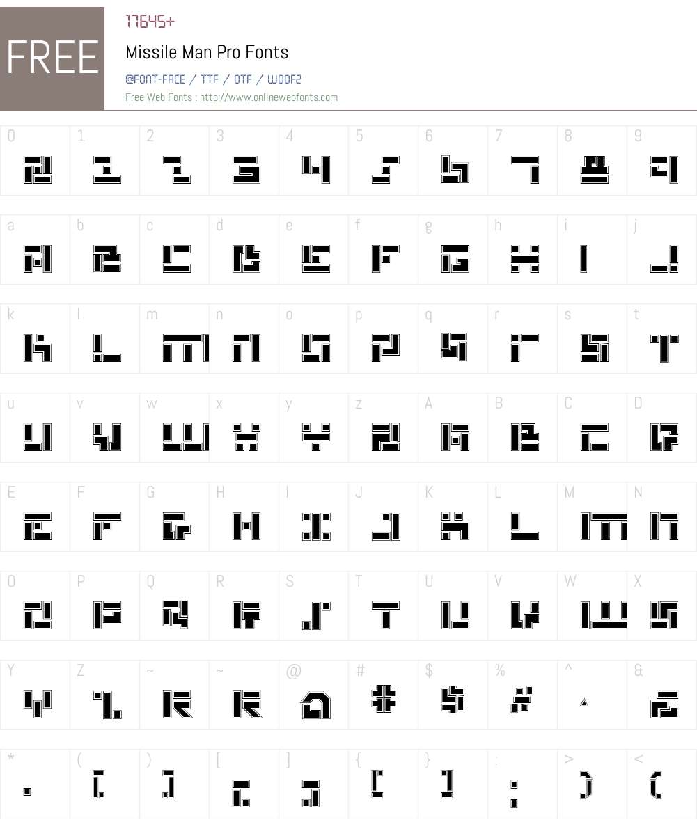 Missile Man Pro Font Screenshots