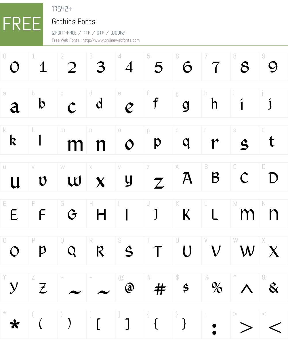 Gothics Font Screenshots