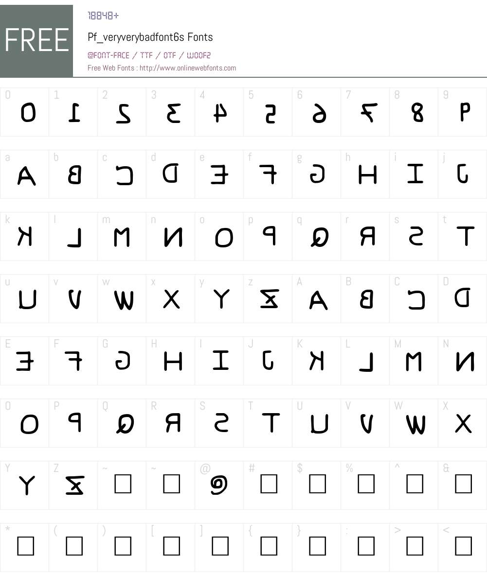 Pf_vvbf6s Font Screenshots