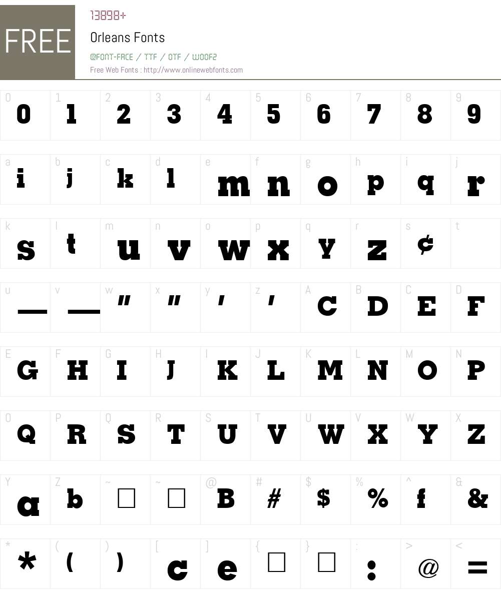 Orleans Font Screenshots