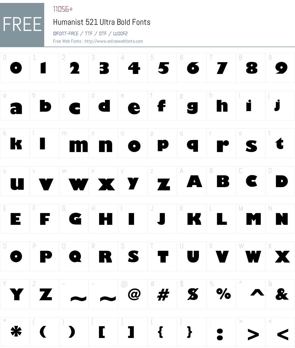 Humanist 521 Font Screenshots