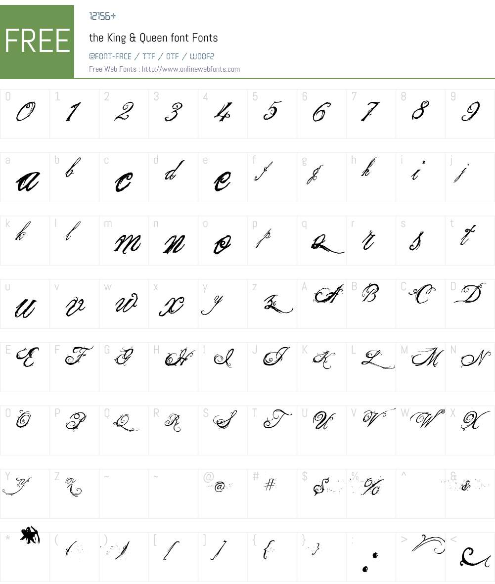 the King & Queen font Font Screenshots