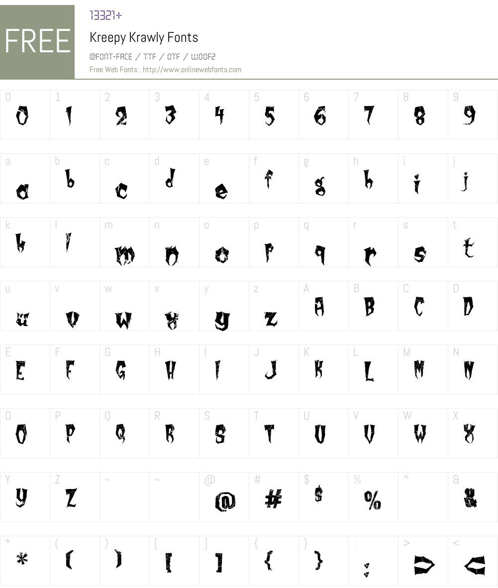 Kreepy Krawly Font Screenshots