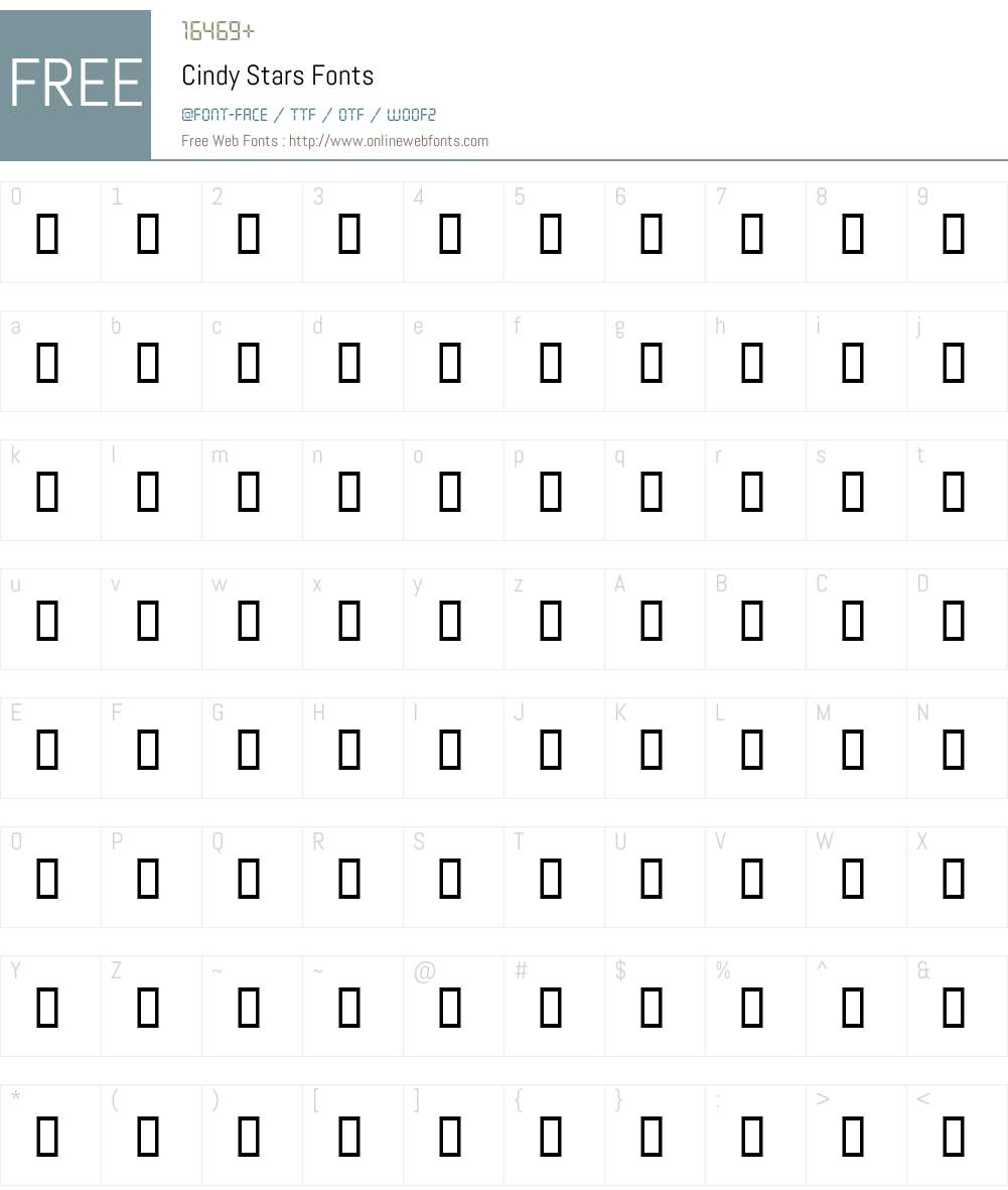 Cindy Stars Font Screenshots