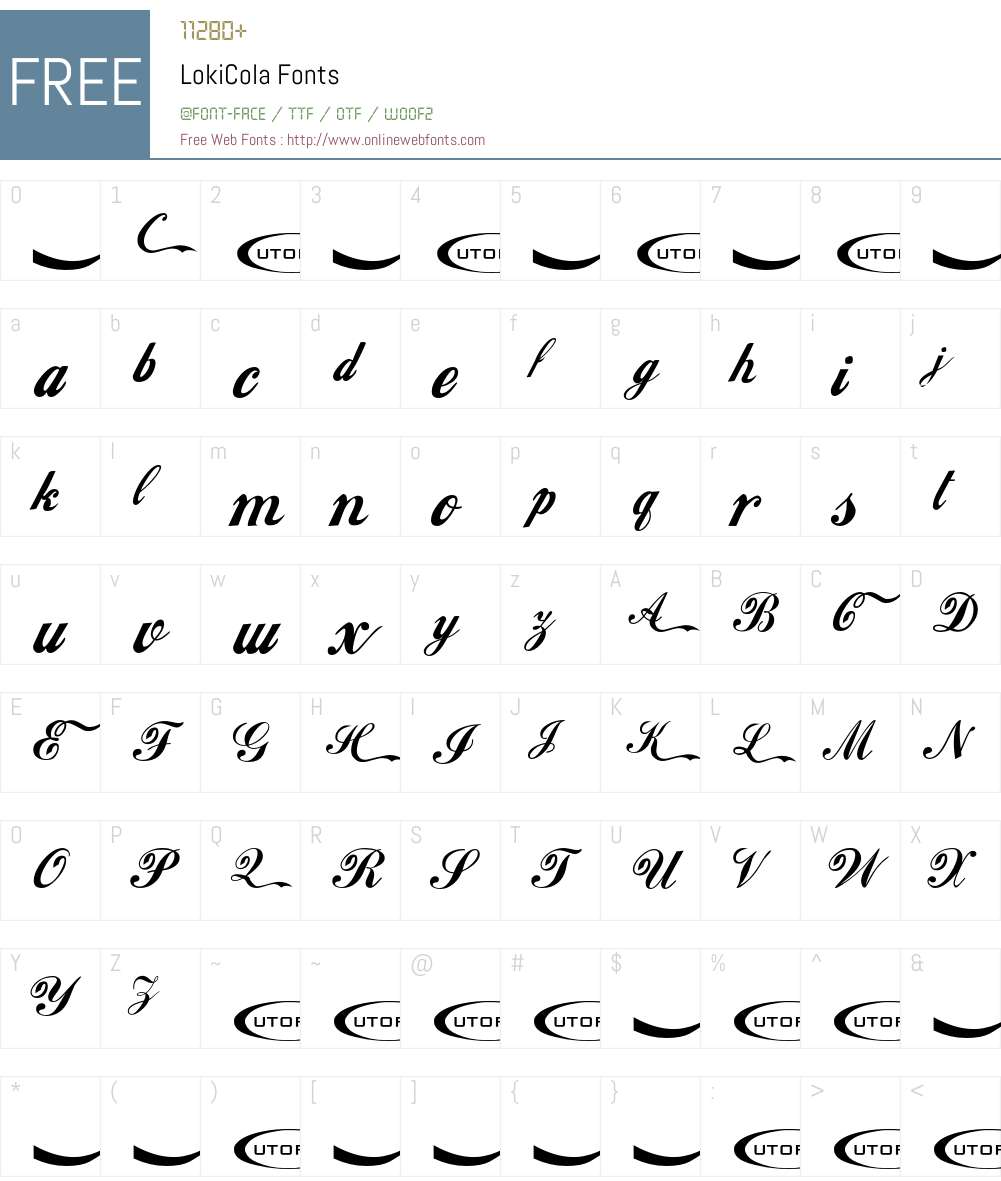 LokiCola Font Screenshots