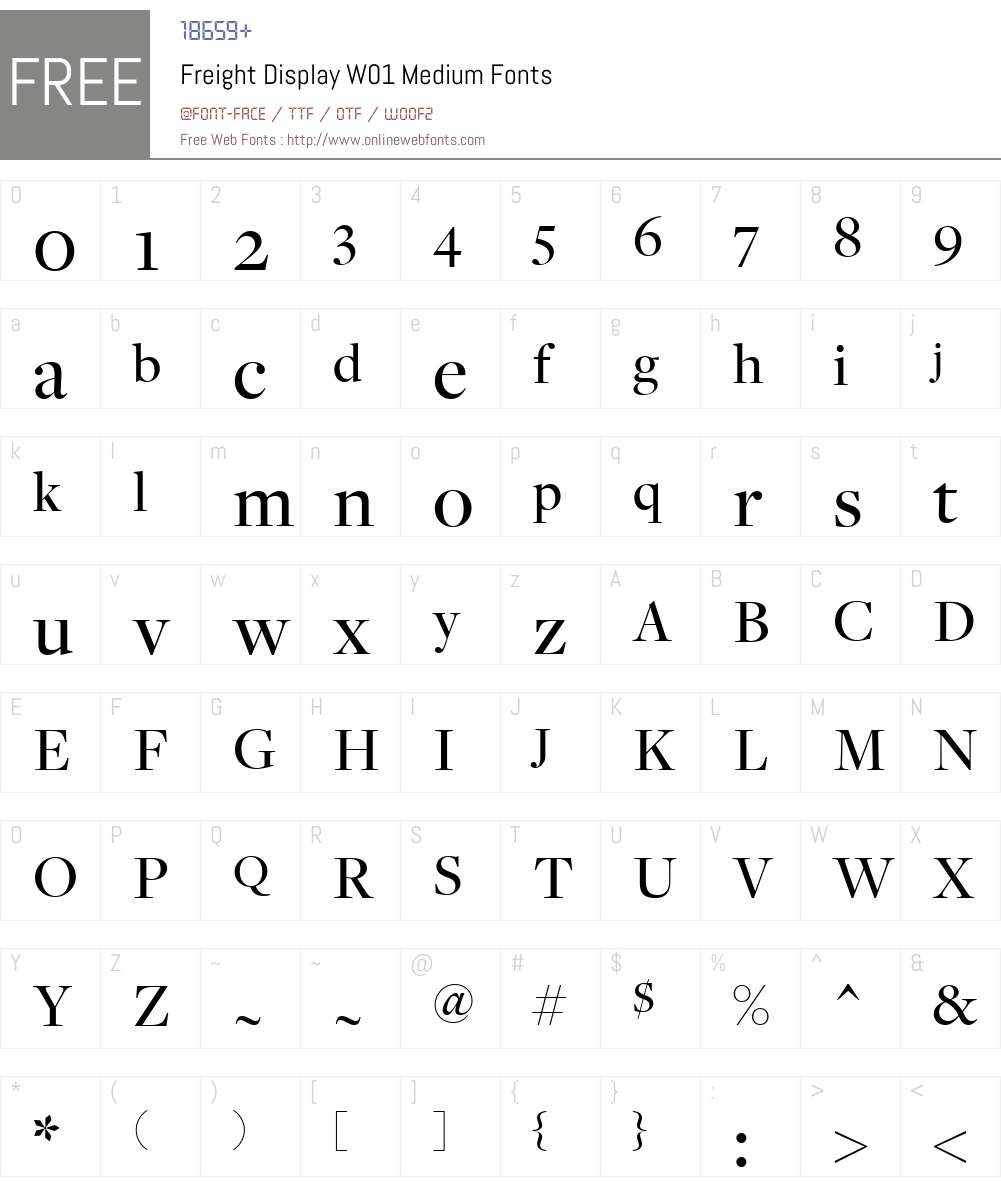 FreightDisplayW01-Medium Font Screenshots