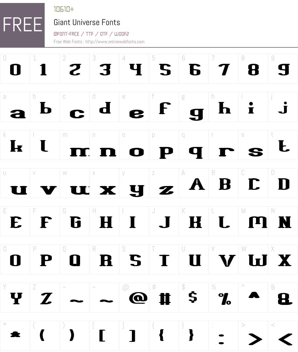Giant Universe Font Screenshots