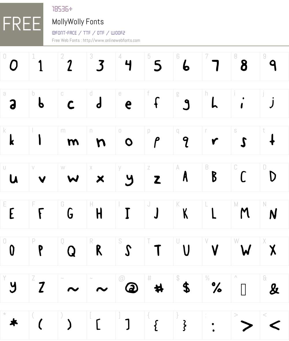 MollyWolly Font Screenshots