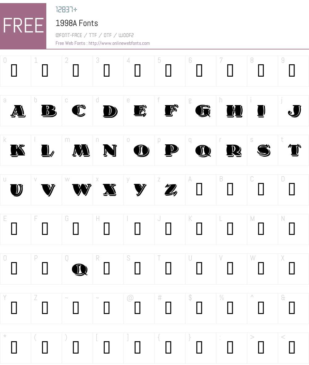 1998A Font Screenshots