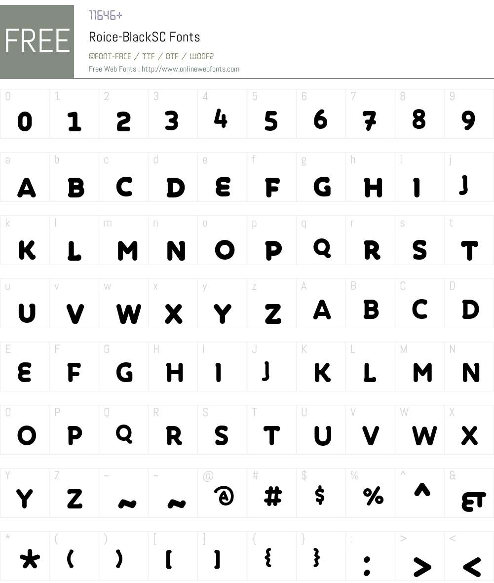Roice-BlackSC Font Screenshots