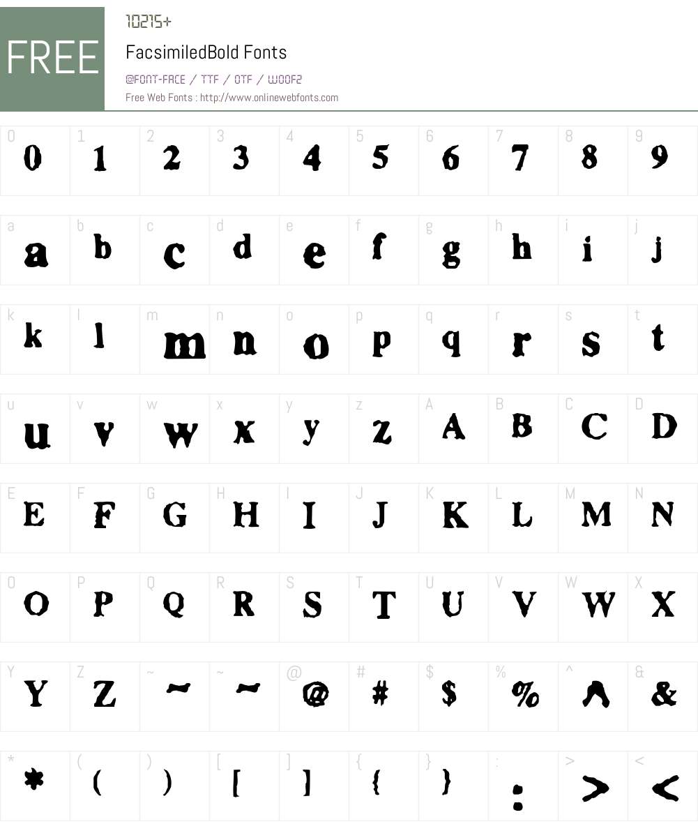 Facsimiled Font Screenshots