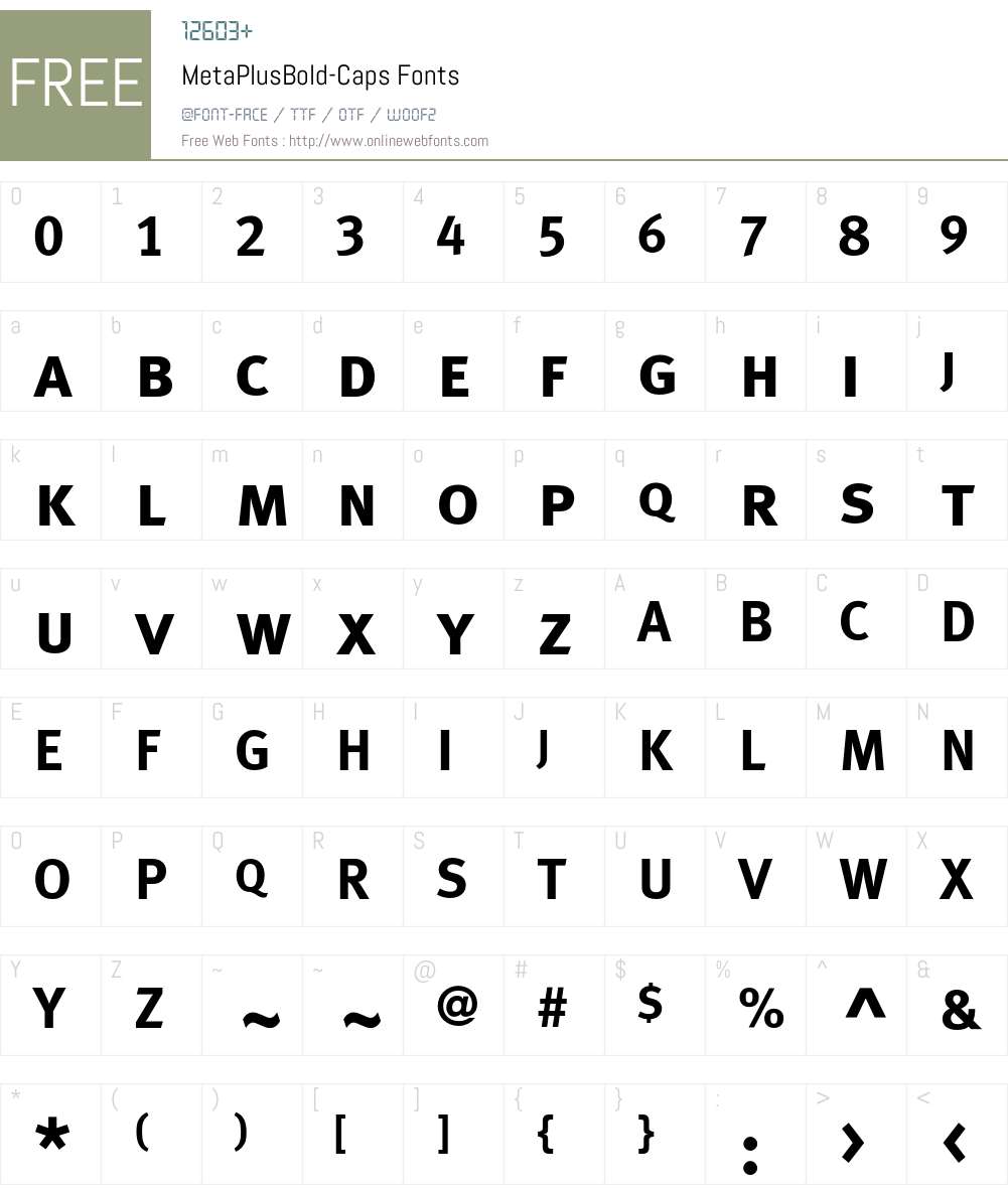 MetaPlusBold- Font Screenshots