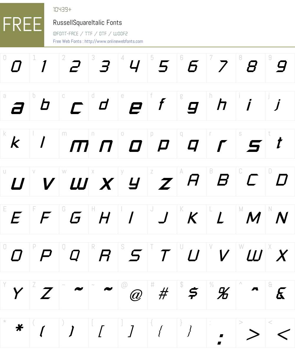 Russell Font Screenshots