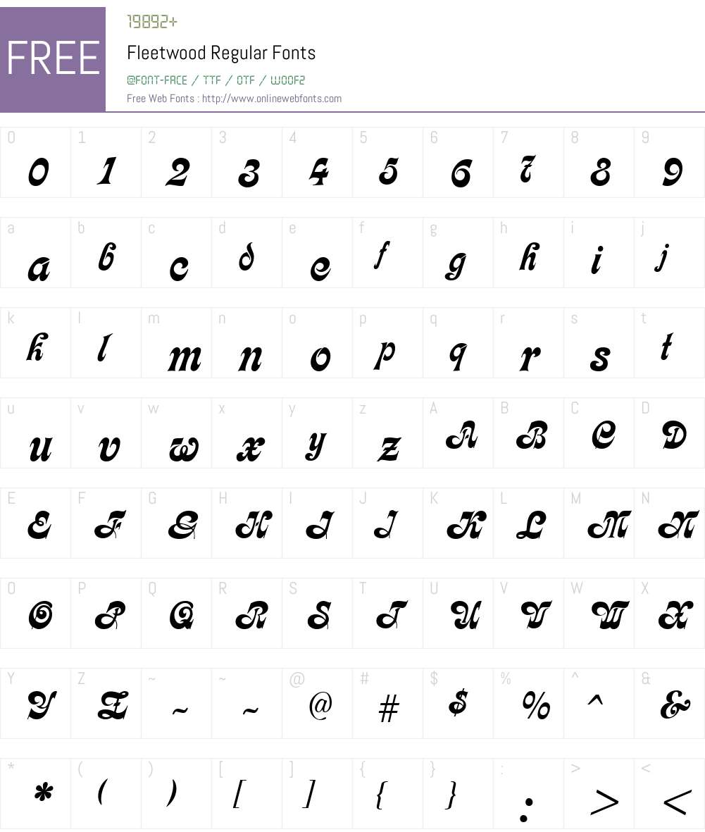 Fleetwood Font Screenshots