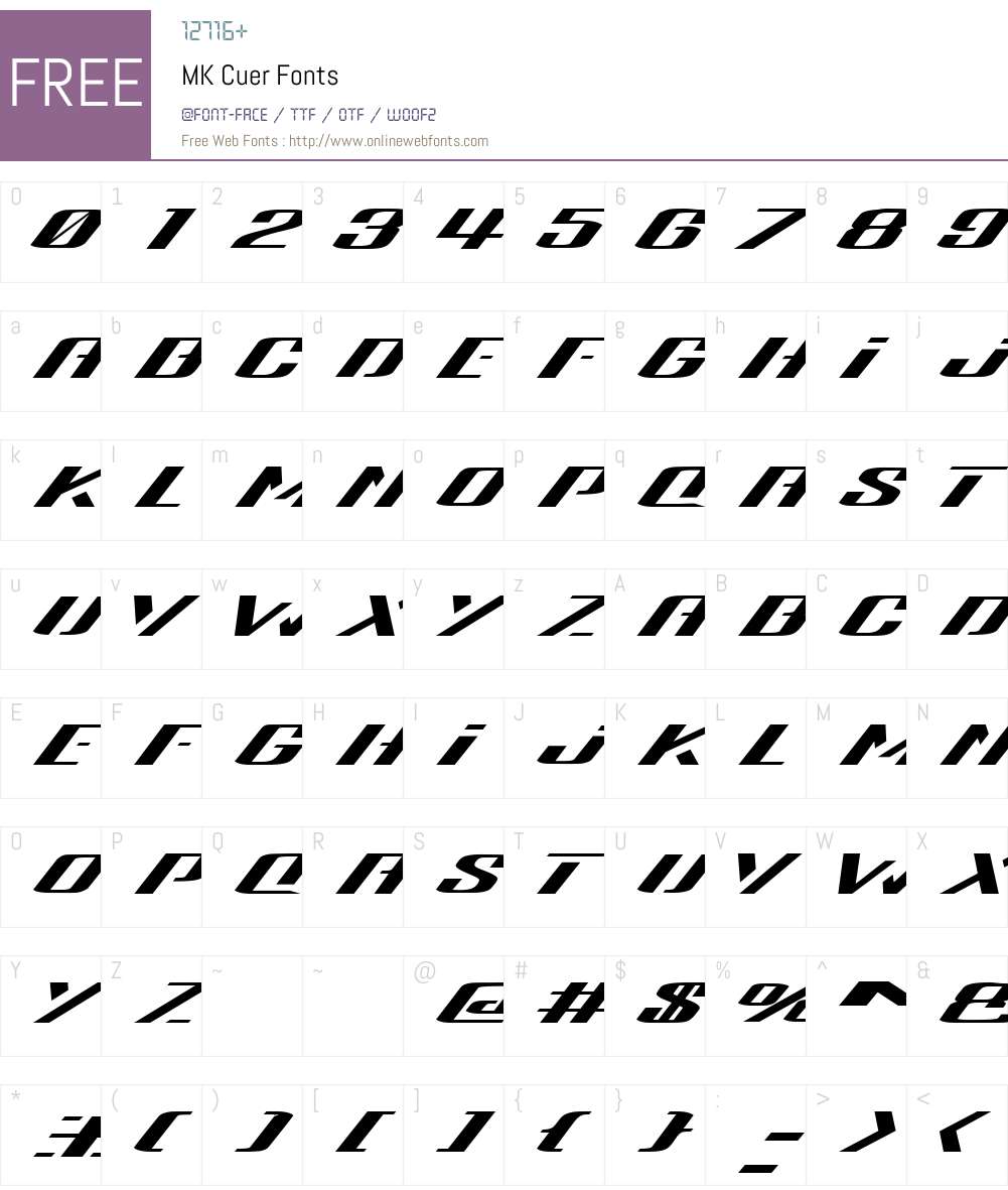 MK Cuer Font Screenshots