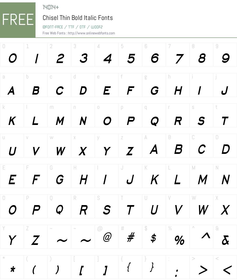 Chisel Thin Font Screenshots