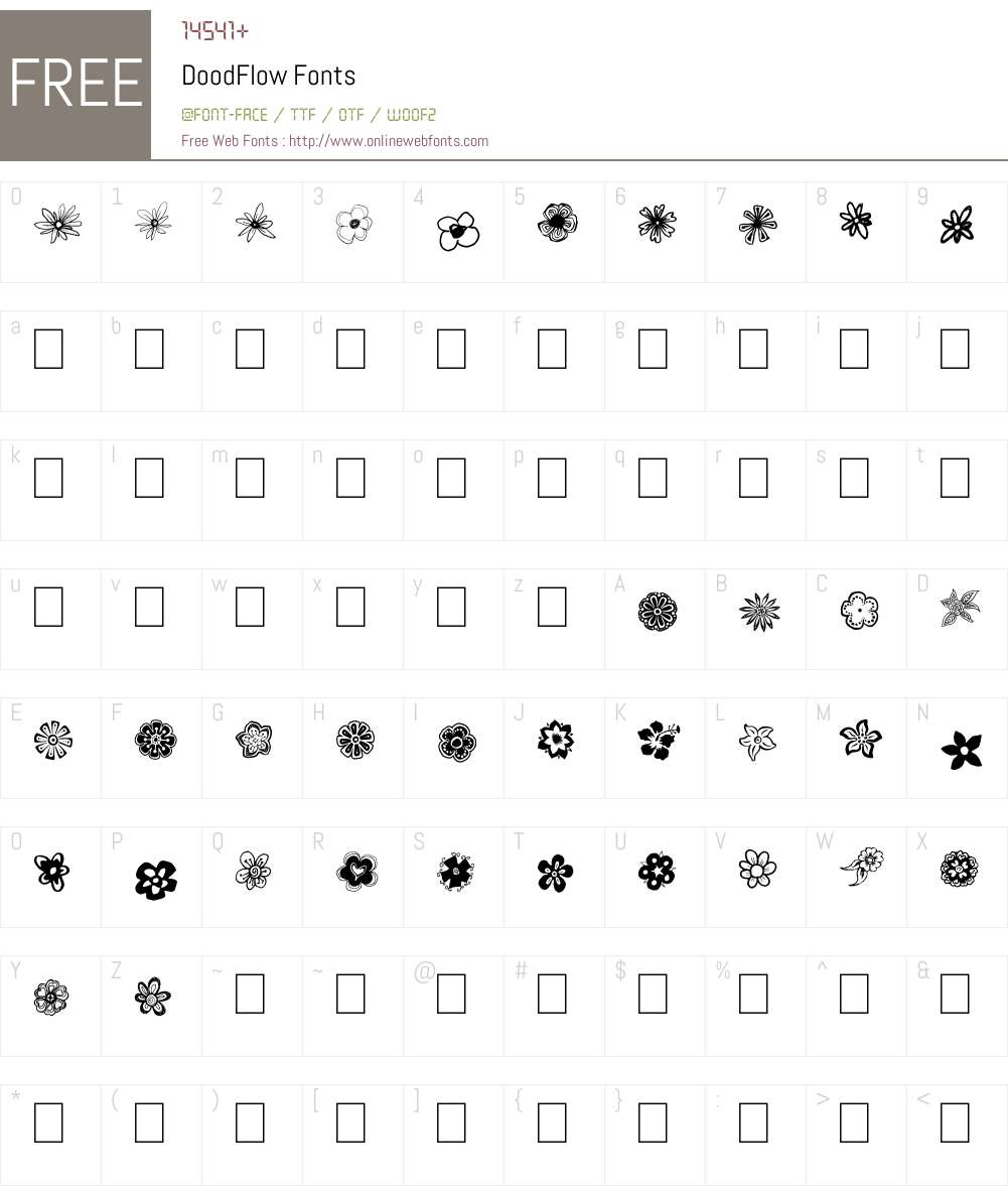 DoodFlow Font Screenshots