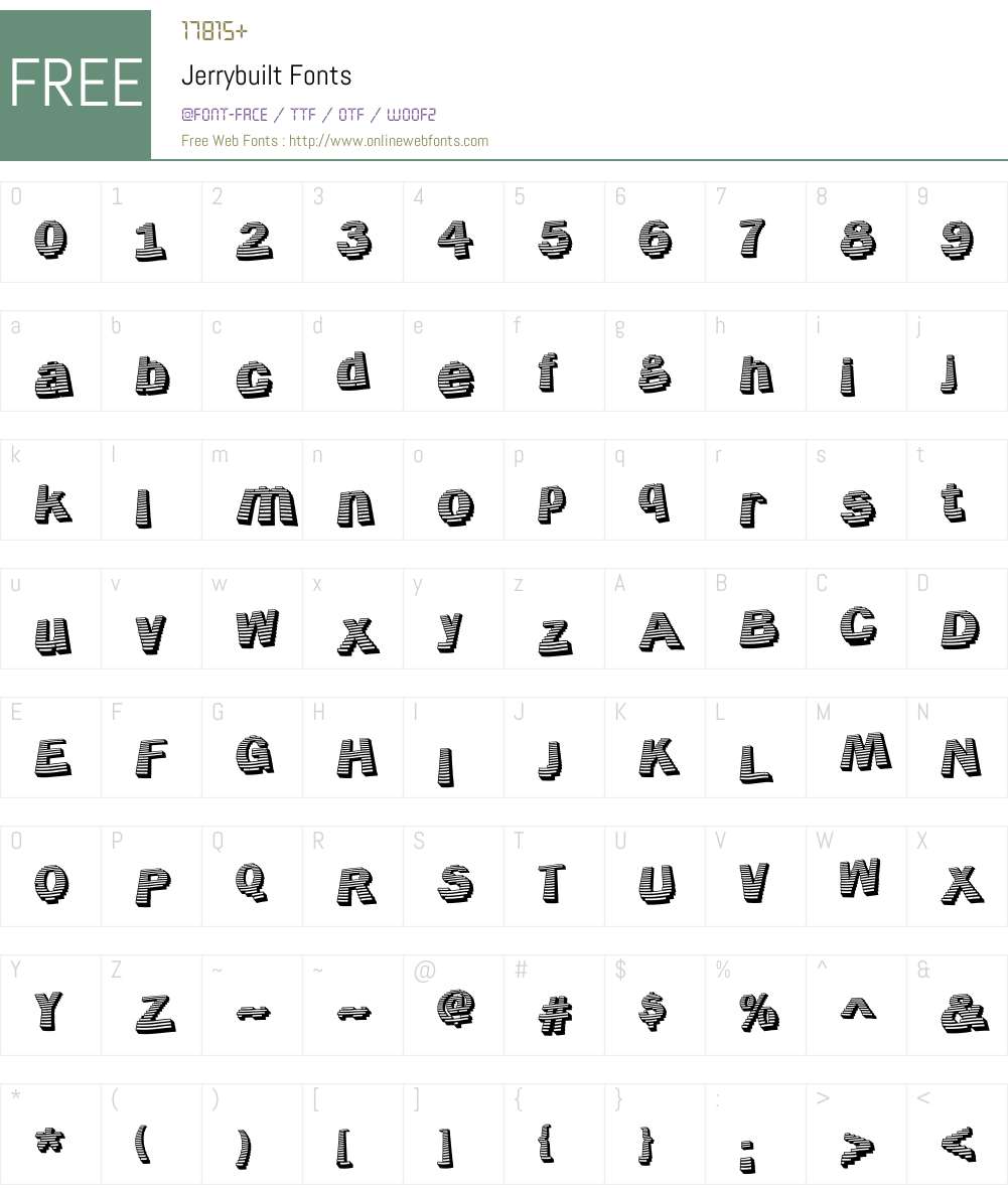 Jerrybuilt Font Screenshots