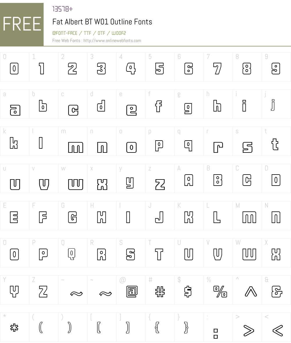 FatAlbertBTW01-Outline Font Screenshots