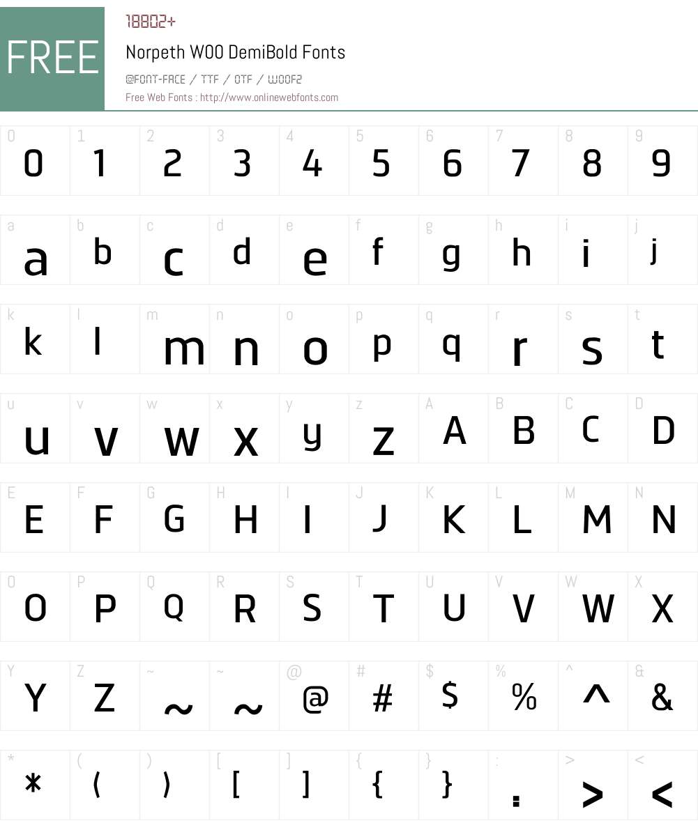 NorpethW00-DemiBold Font Screenshots