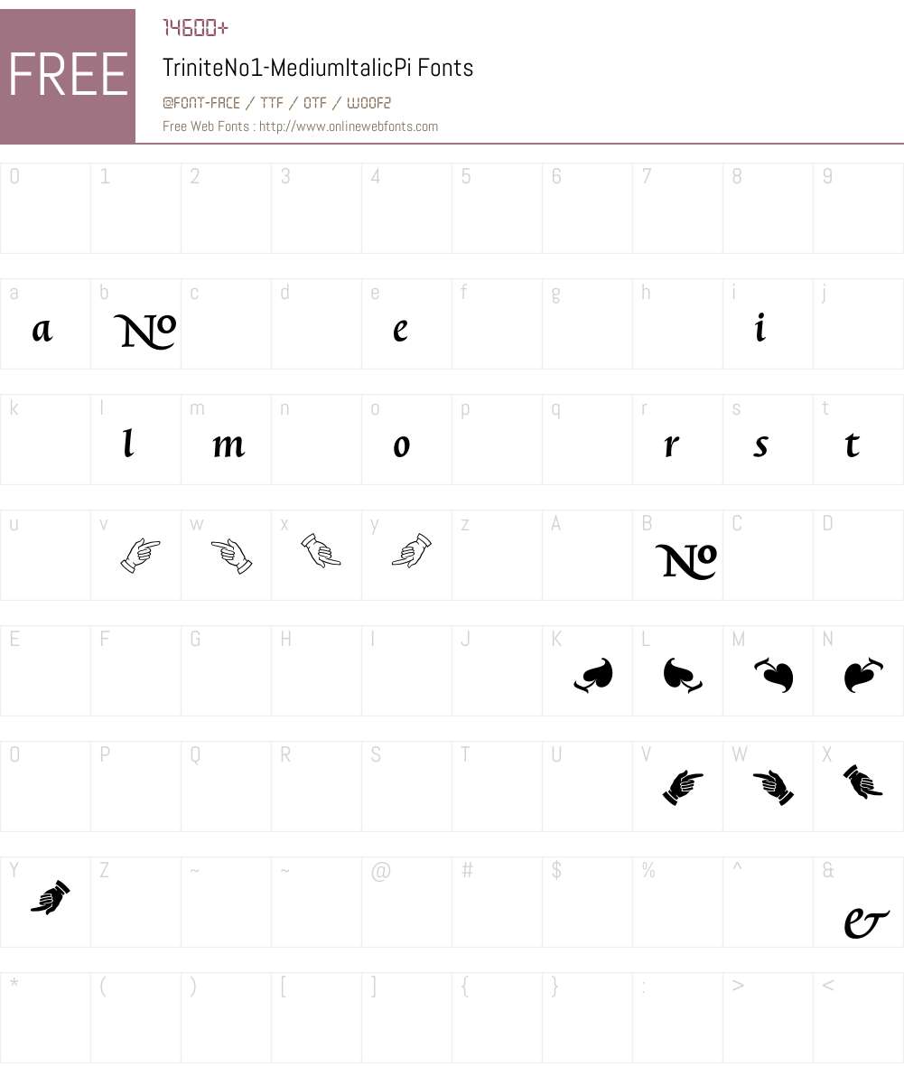 TriniteNo1 Font Screenshots