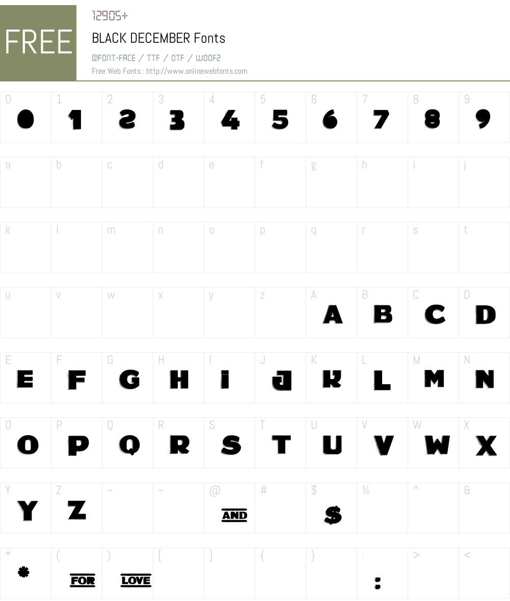 BLACK DECEMBER Font Screenshots