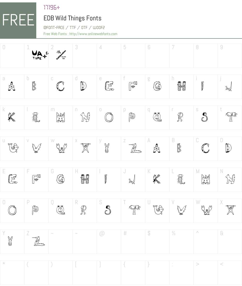 EDB Wild Things Font Screenshots