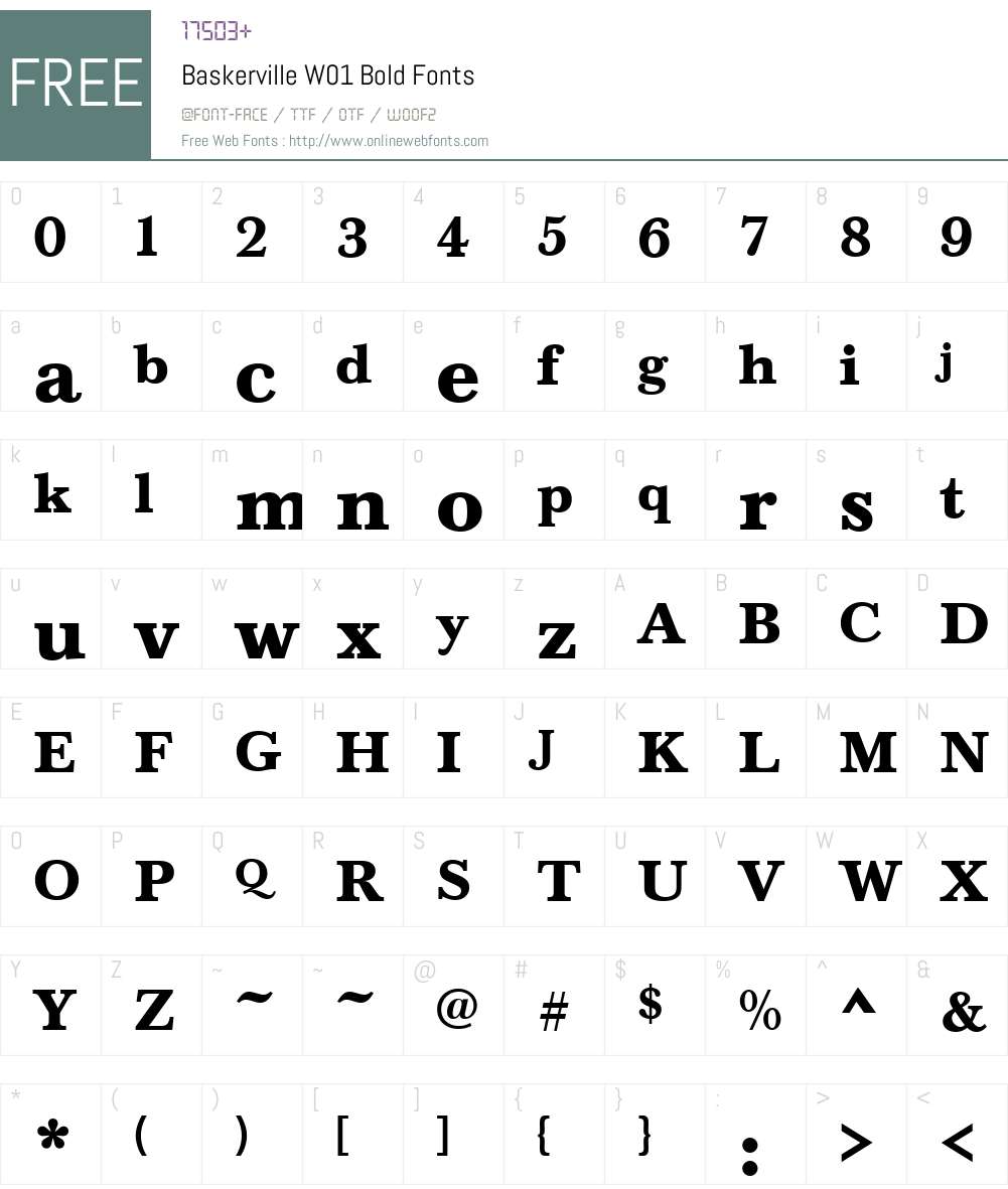 BaskervilleW01-Bold Font Screenshots