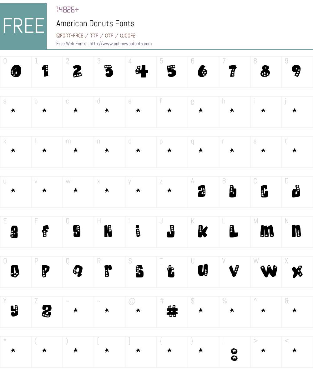 American Donuts Font Screenshots