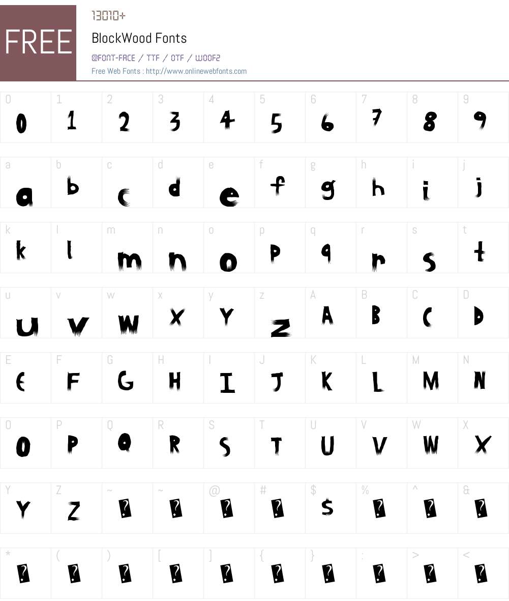 BlockWood Font Screenshots
