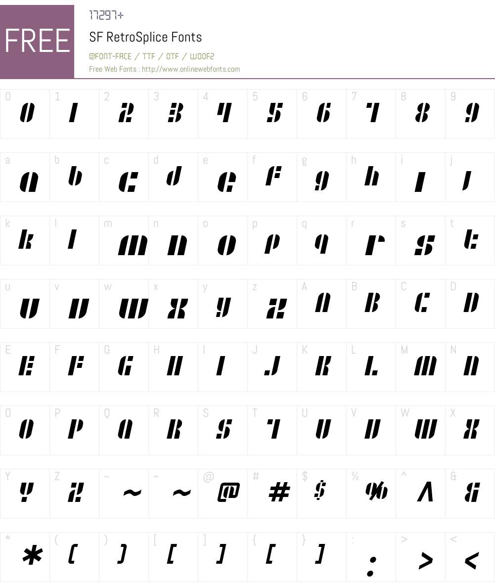 SF RetroSplice Font Screenshots