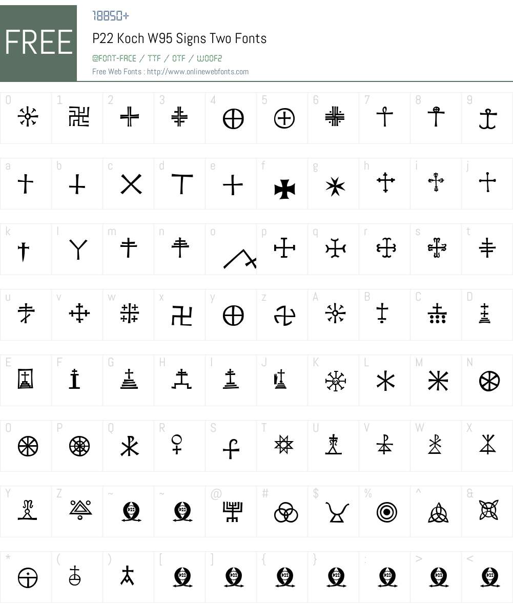 P22KochW95-SignsTwo Font Screenshots