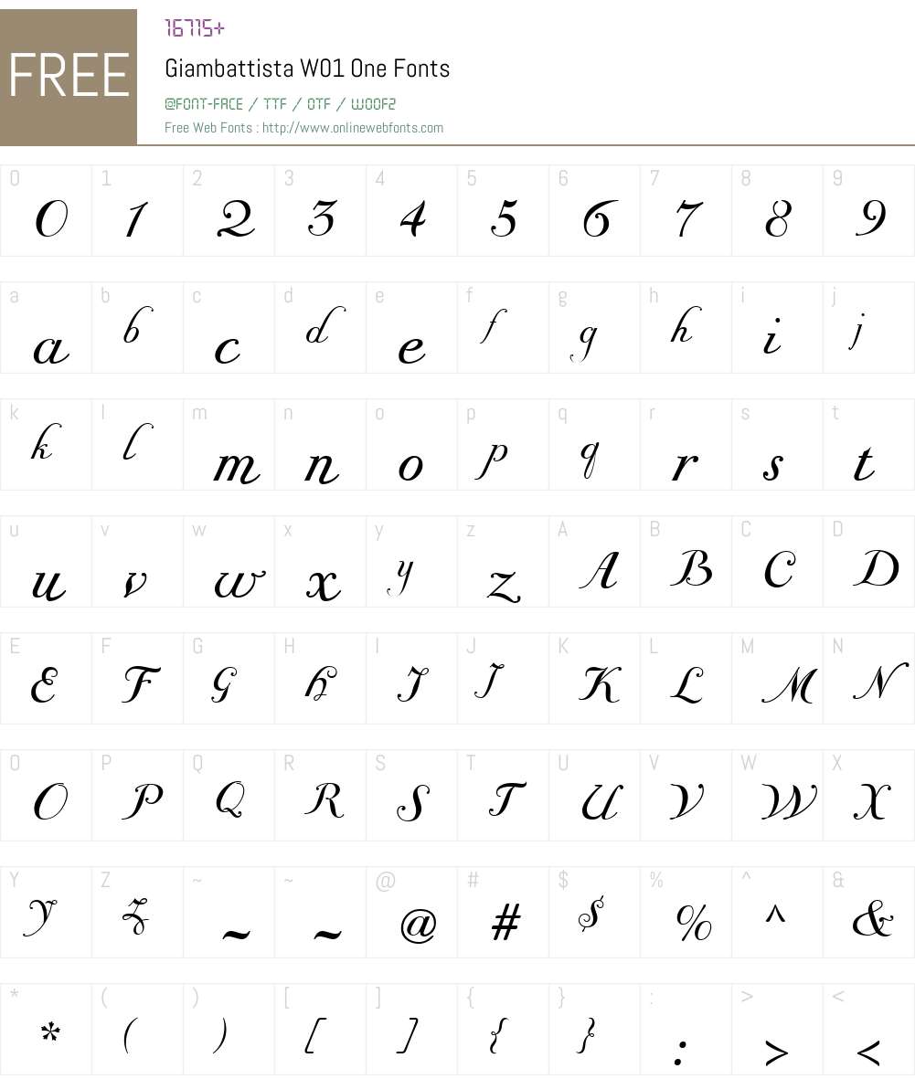 GiambattistaW01-One Font Screenshots