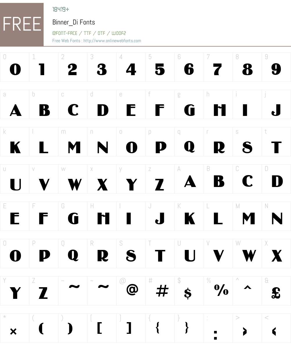 Binner_Di Font Screenshots