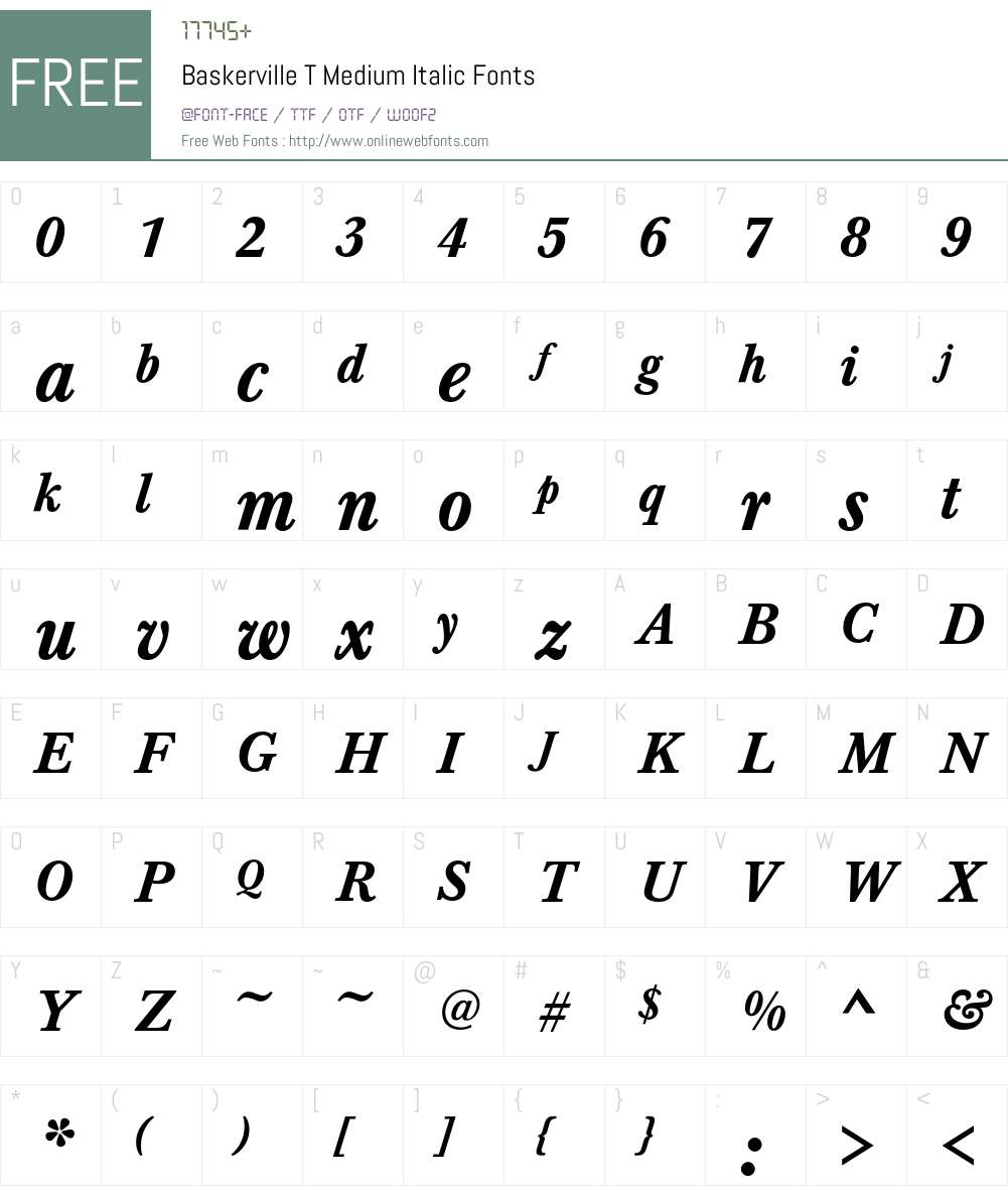 Baskerville T Font Screenshots