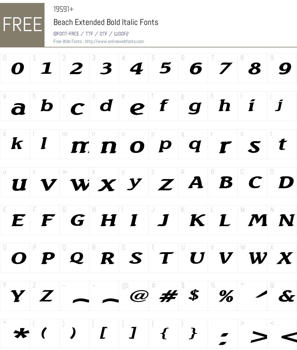 Beach Extended Font Screenshots
