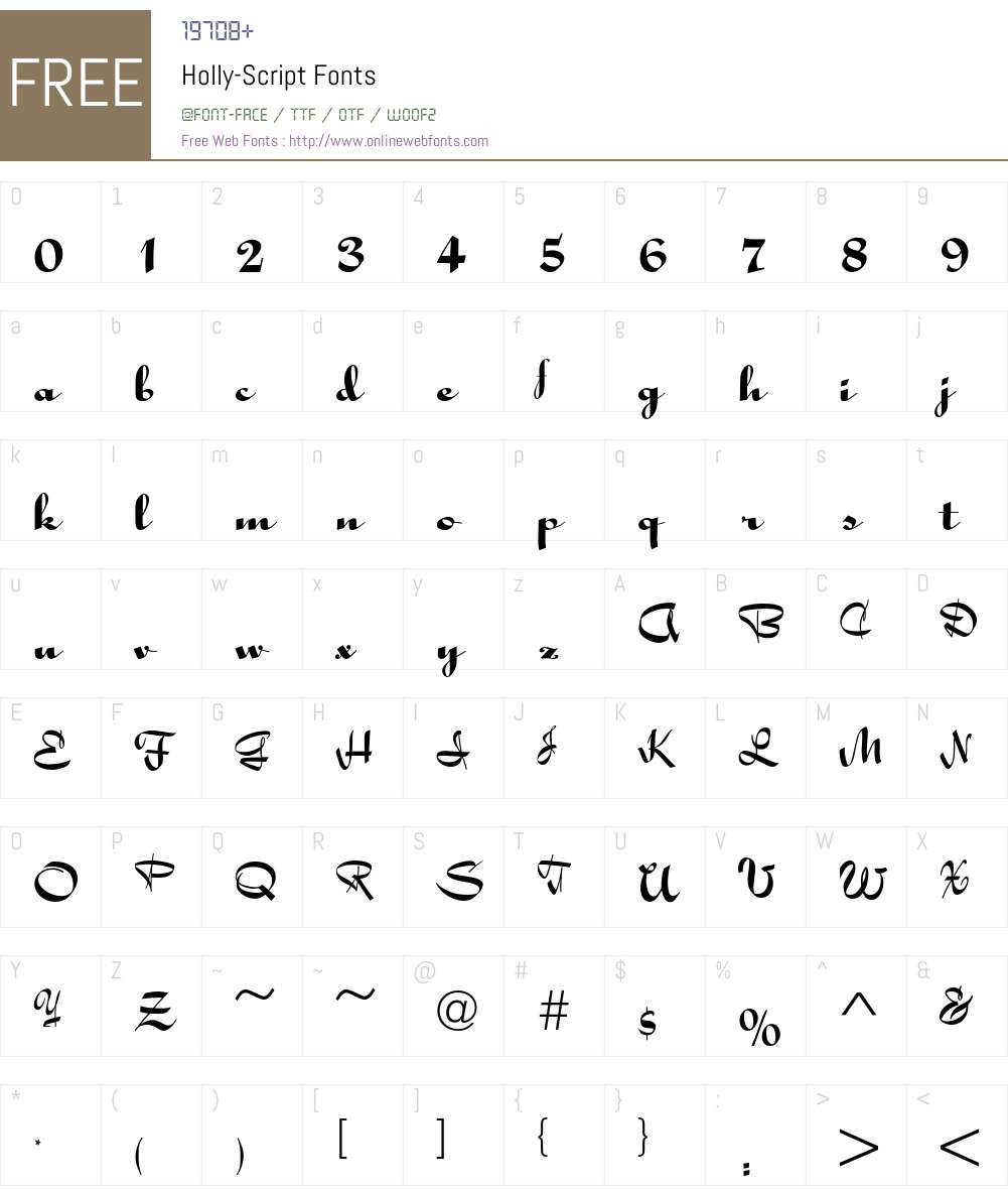 Holly Font Screenshots