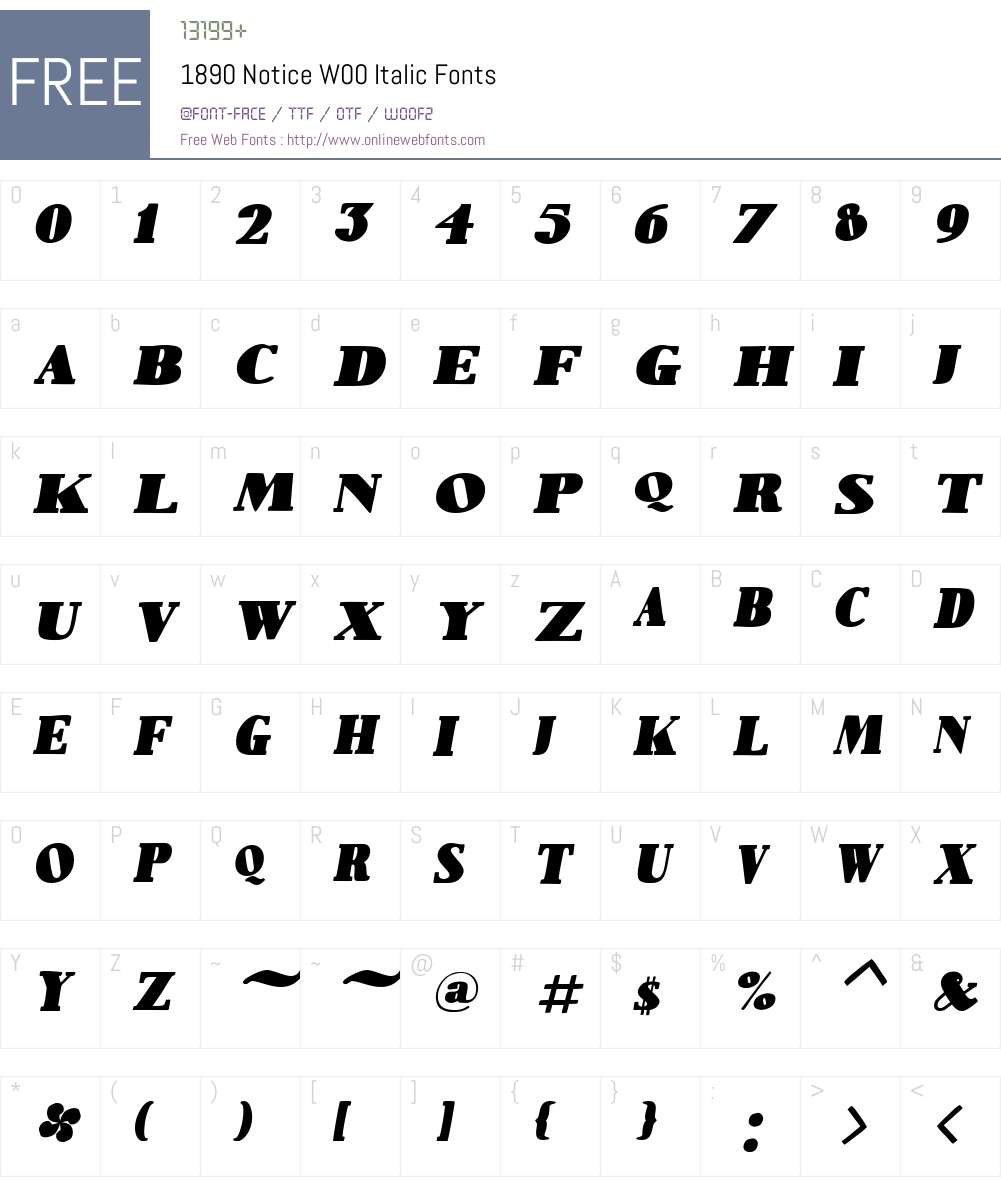 1890 Notice Font Screenshots