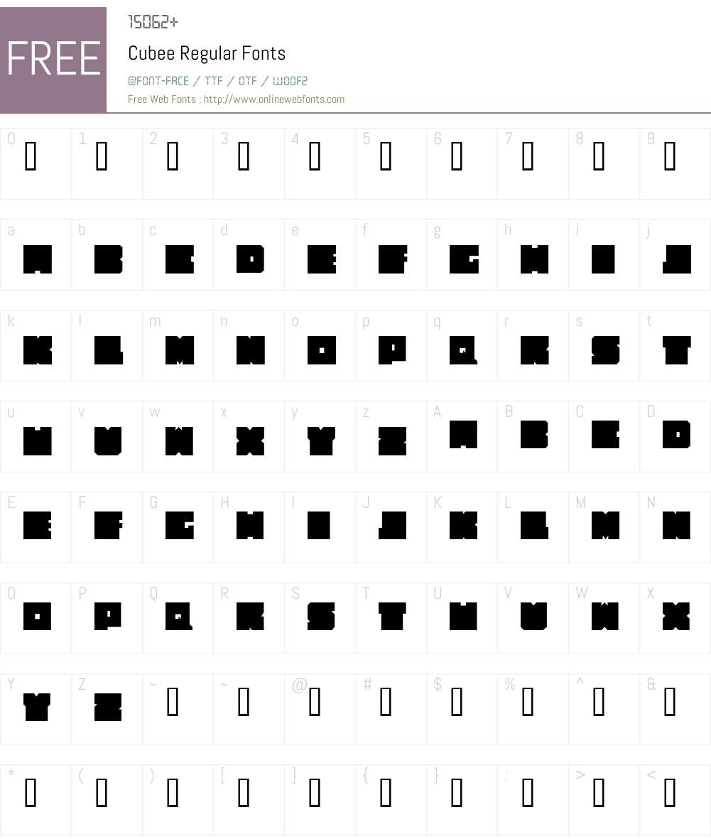 Cubee Font Screenshots
