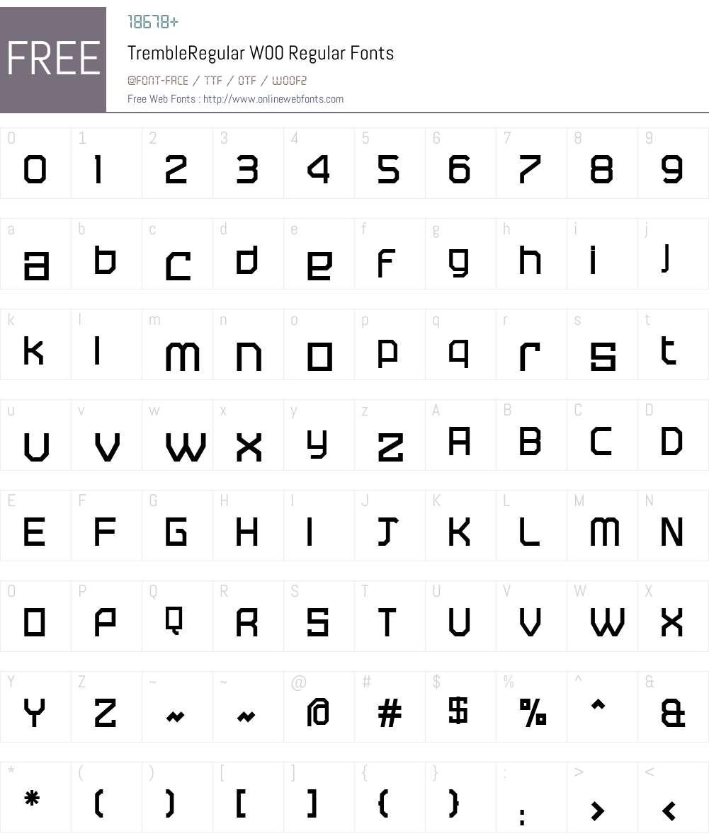 TrembleRegular Font Screenshots
