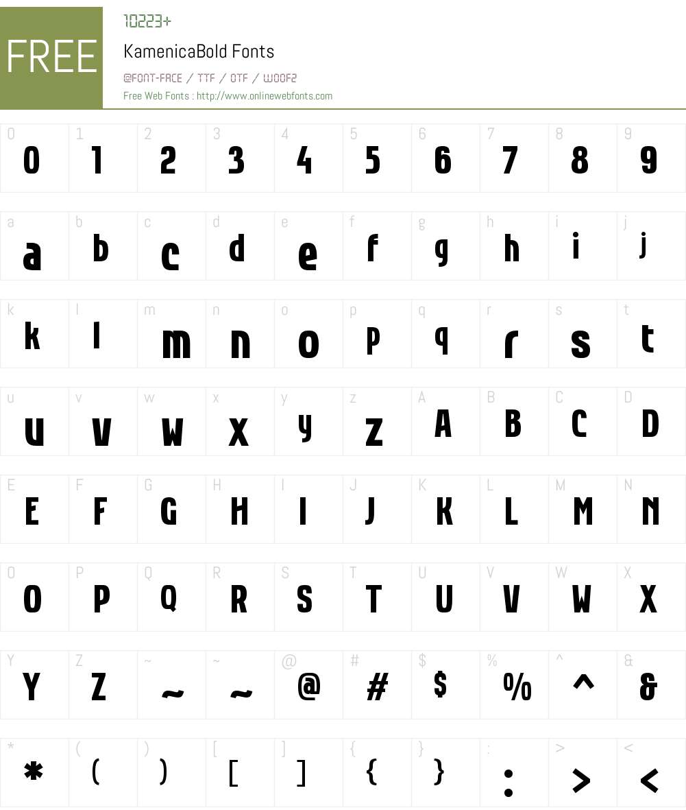 KamenicaBold Font Screenshots