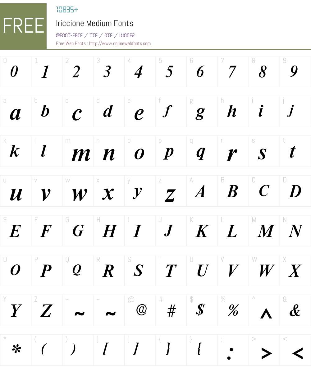 Iriccione Font Screenshots
