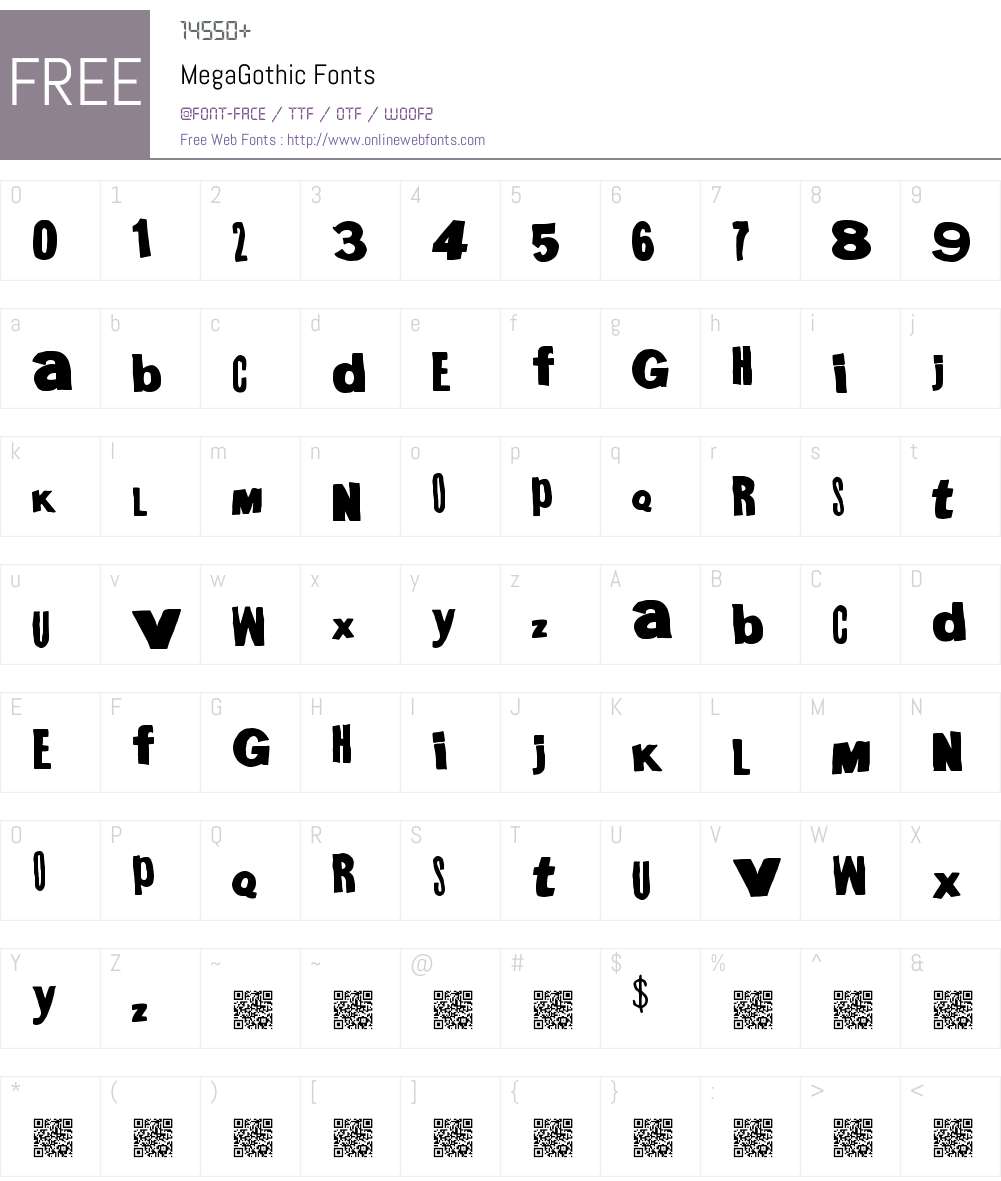 MegaGothic Font Screenshots
