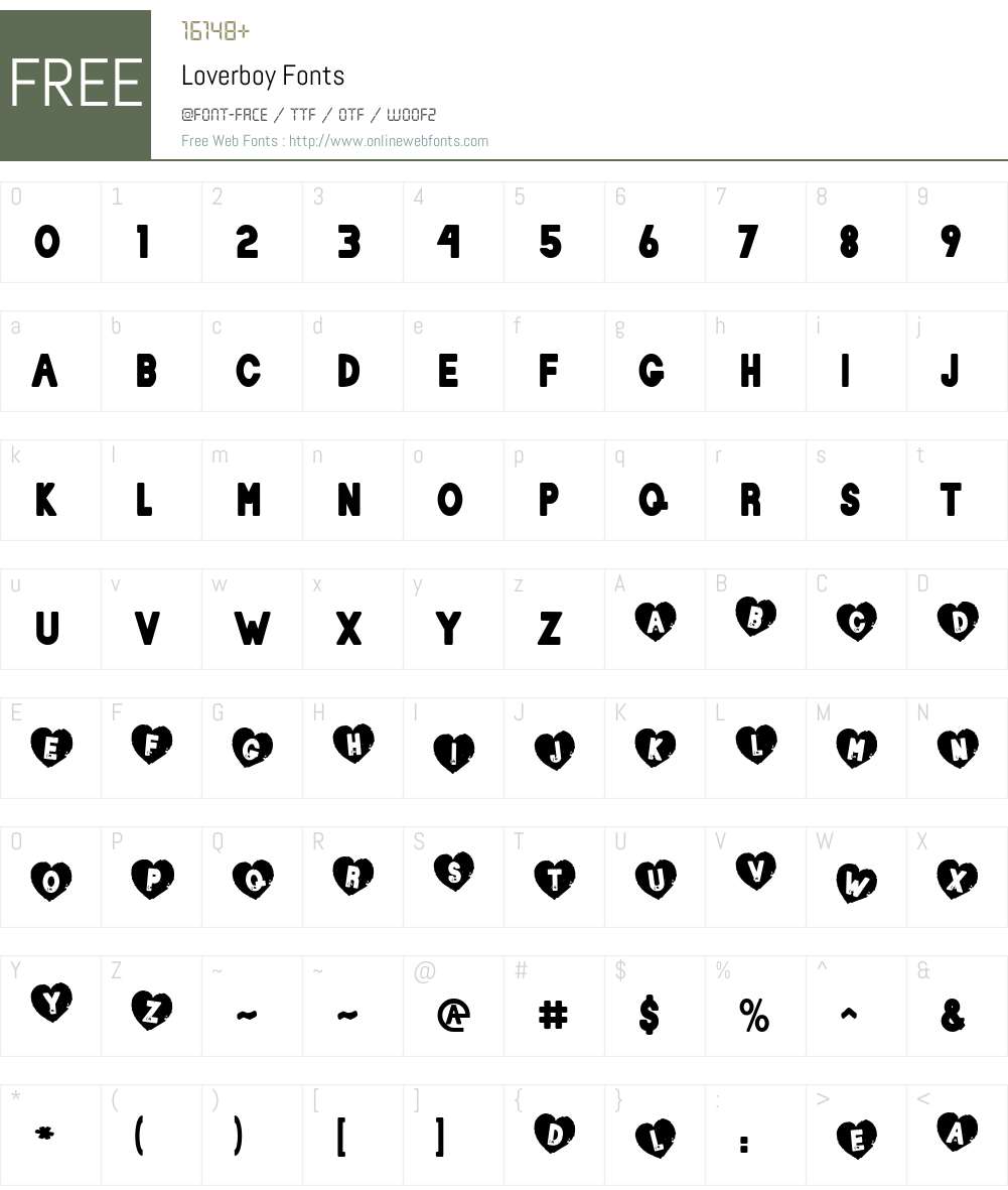 Loverboy Font Screenshots