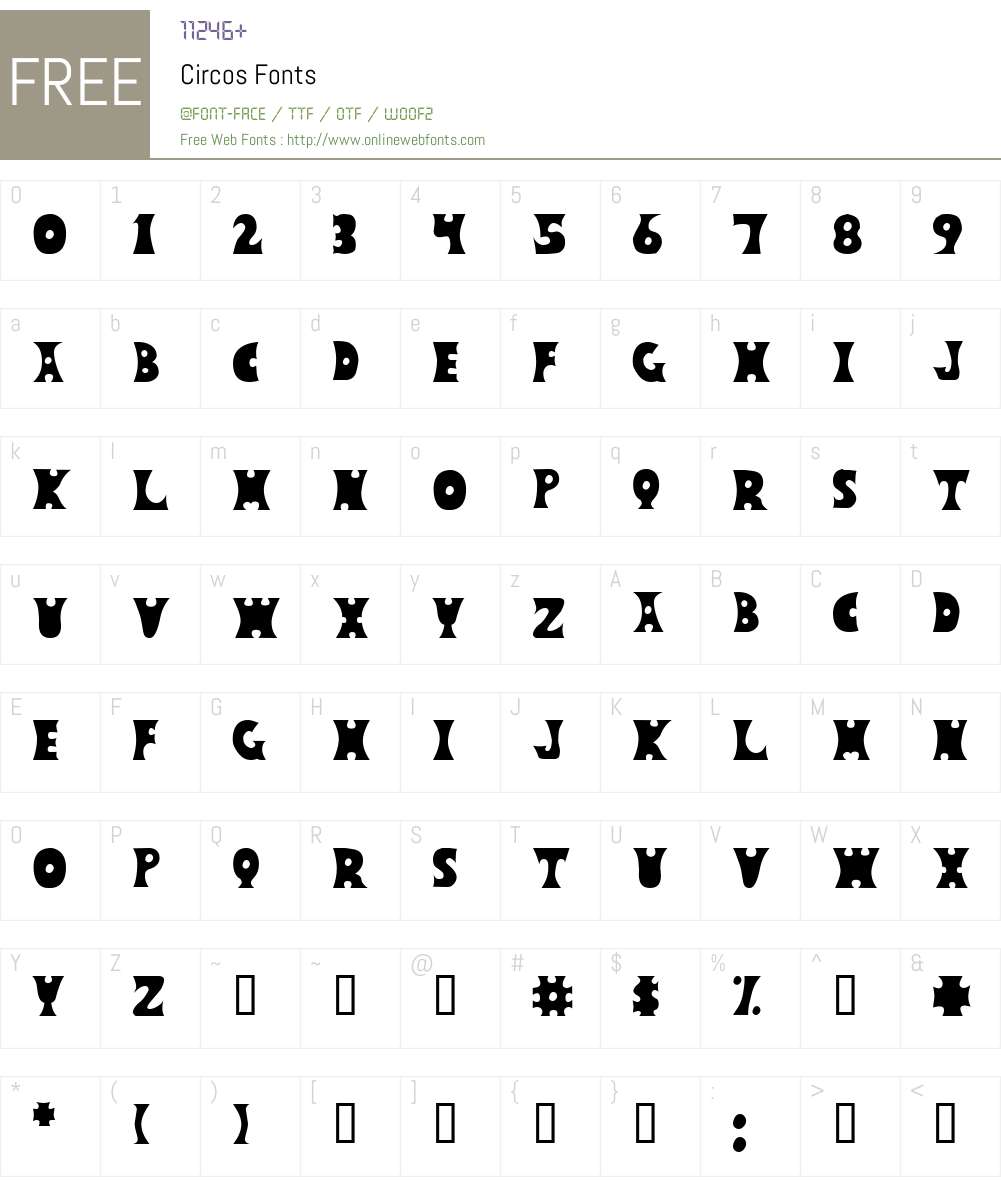 Circos Font Screenshots