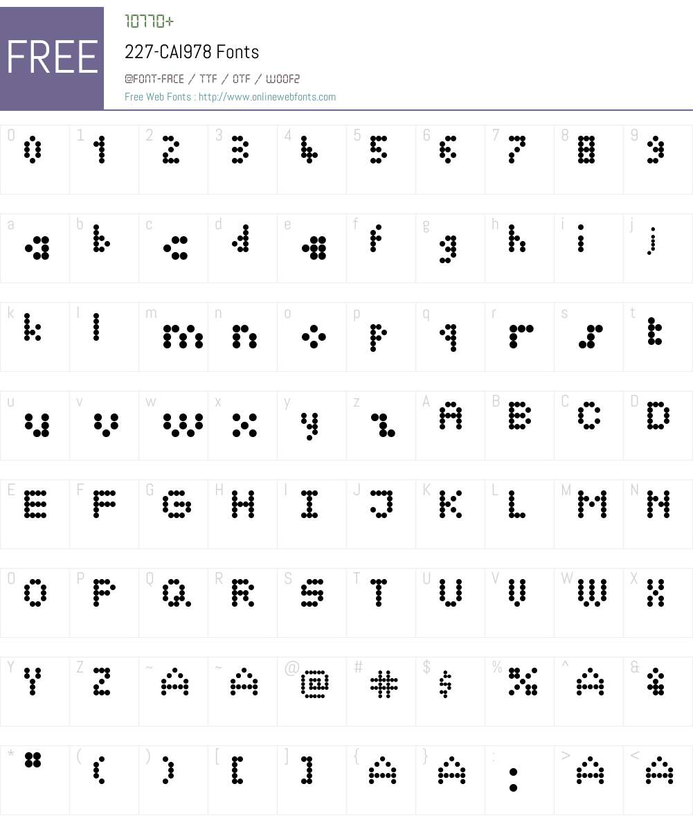 227-CAI978 Font Screenshots