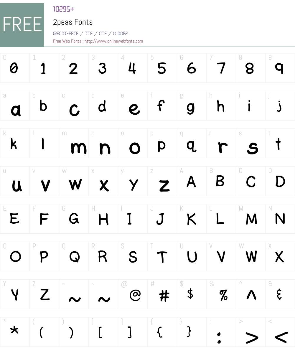 2peas Font Screenshots