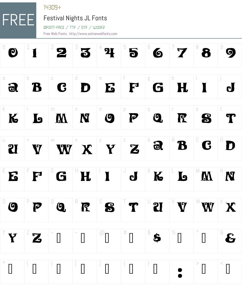 Festival Nights JL Font Screenshots