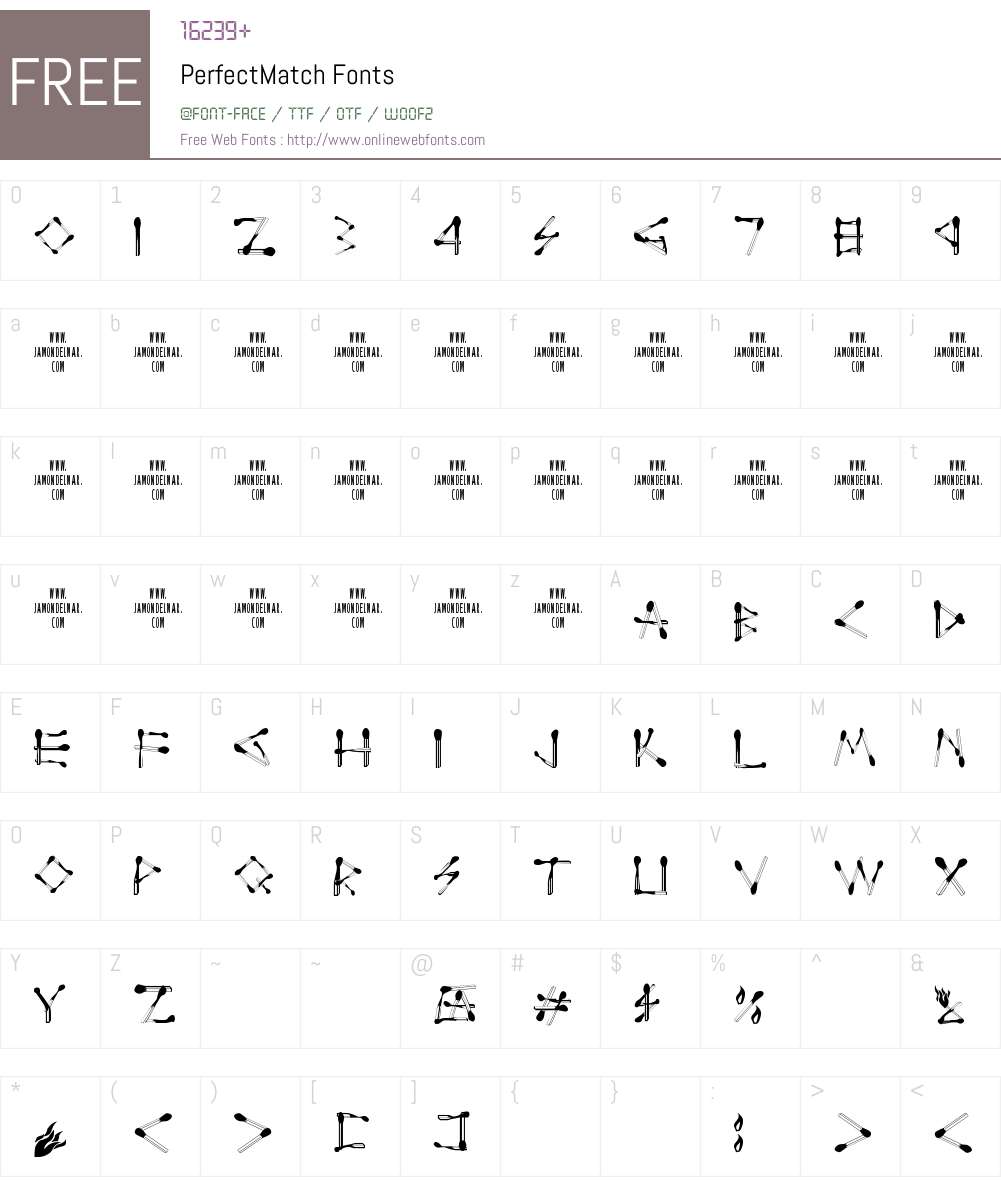 PerfectMatch Font Screenshots