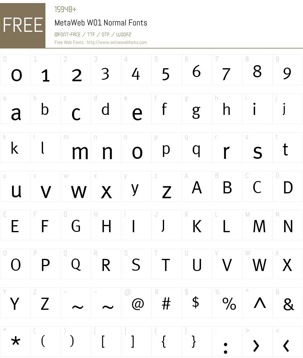 MetaWebW01-Normal Font Screenshots